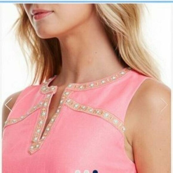 Vineyard Vines Shimmer Linen Sleeveles Tunic Dress Sz 2 - Picture 4 of 10
